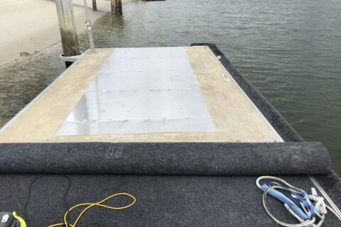 recarpeting pontoon - before