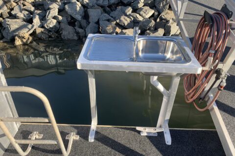 fishing cleaning station on pontoon