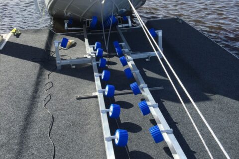 roller system with boat